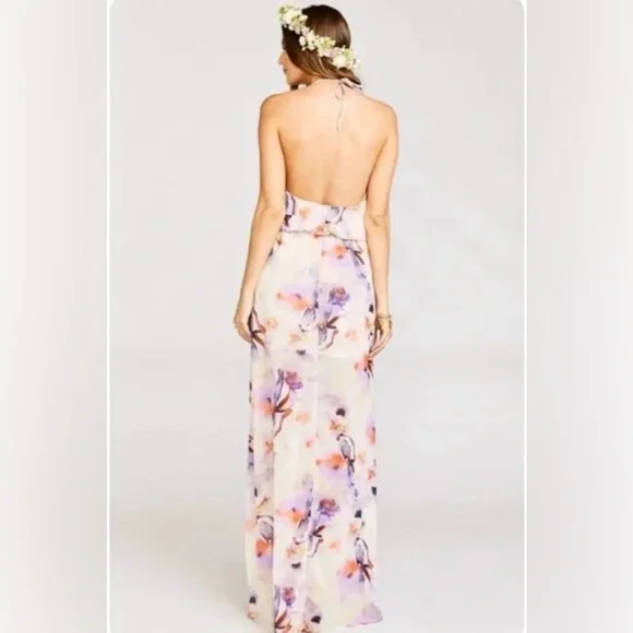 #371 Show Me Your Mumu Heather Halter Maxi Dress size S - Picture 2 of 11